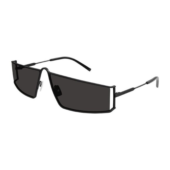 NEW SL606 001 SAINT LAURENT SUNGLASSES UNISEX BLACK SQUARE EYEWEAR - Picture 1 of 4